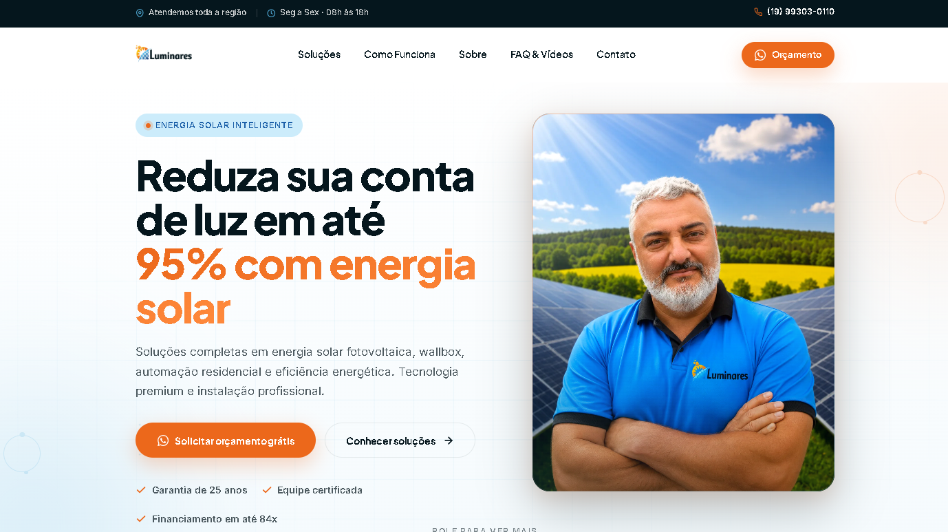 Modelo de site institucional desenvolvido pela LS Agência