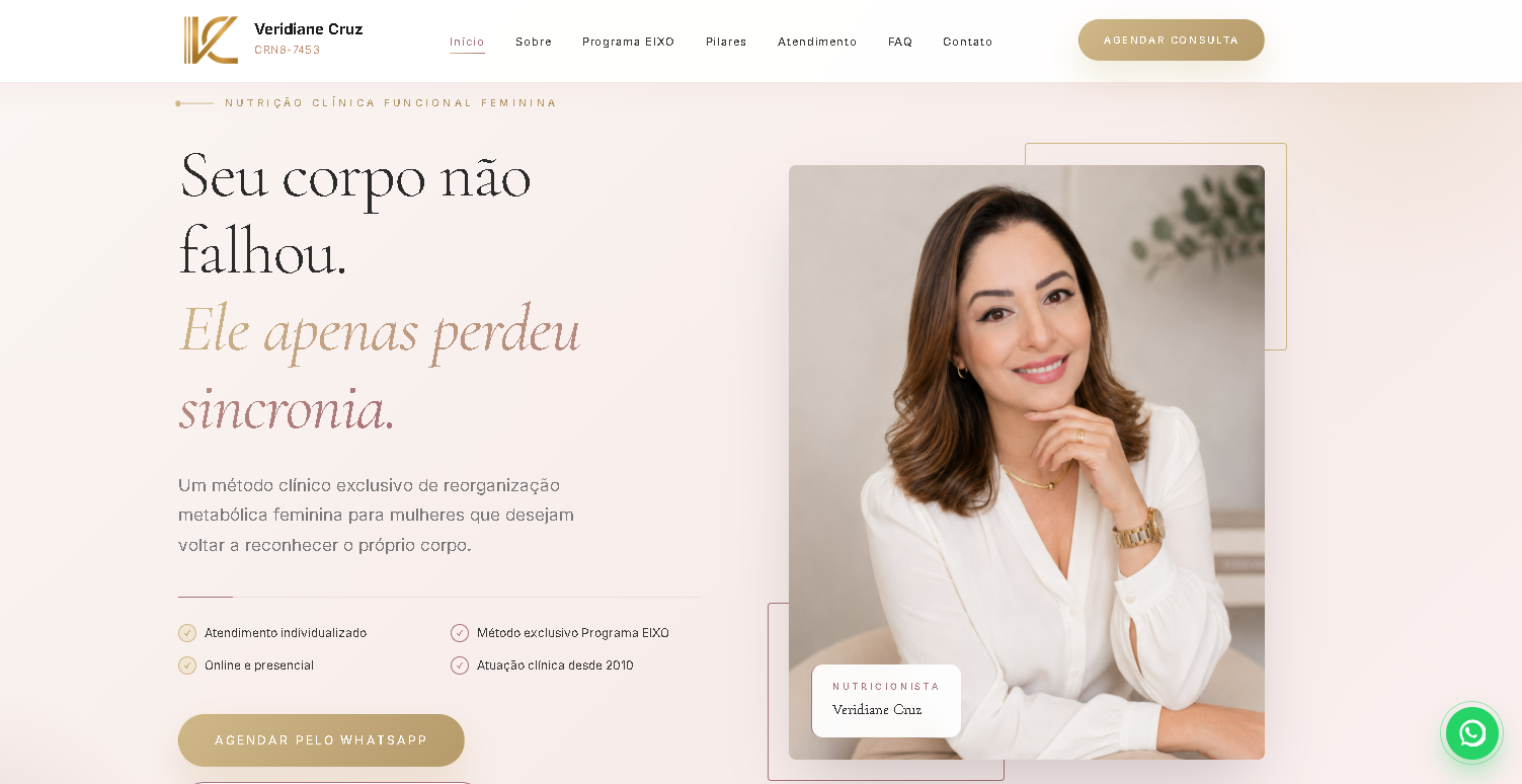 Modelo de site profissional desenvolvido pela LS Agência
